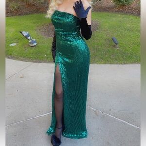Emerald Green Sequin Gown